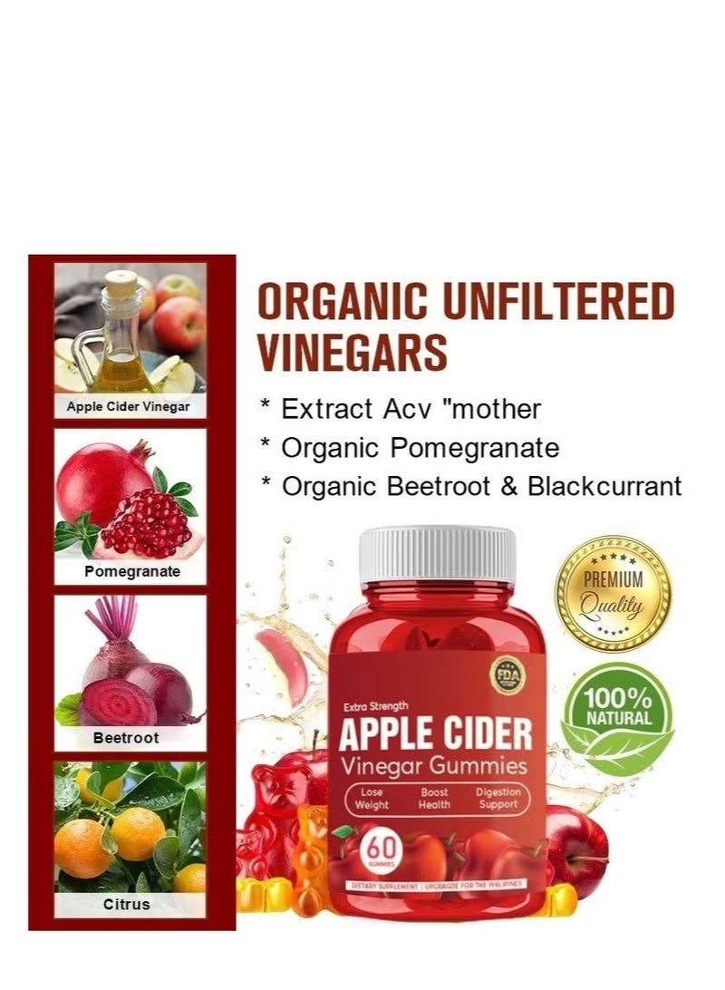 KETO Apple Cider Vinegar Gummies , Natural Vitamin Formula Ingredients, Regulate Physical Function and Health, Petal Gummies Dietary Supplement 60 Gummies - Image 3
